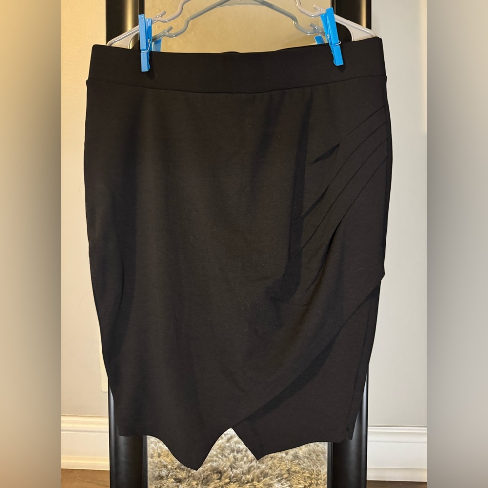 Torrid Black Pencil Skirt with Drape Detail - Picture 3 of 8